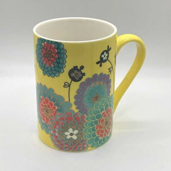 Pylones Crea Crea Design Bright Yellow Flower Floral Ceramic Coffee Mug‎ Cup - Picture 3 of 7
